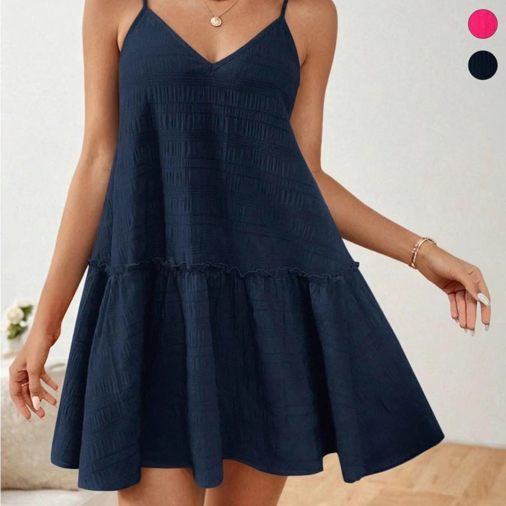 YOZY Textured Ruffle Hem Dress